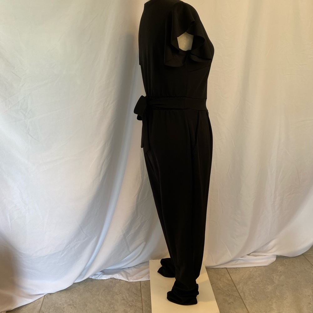 Venus Flutter Sleeve Black Jumpsuit - Picture 5 of 9